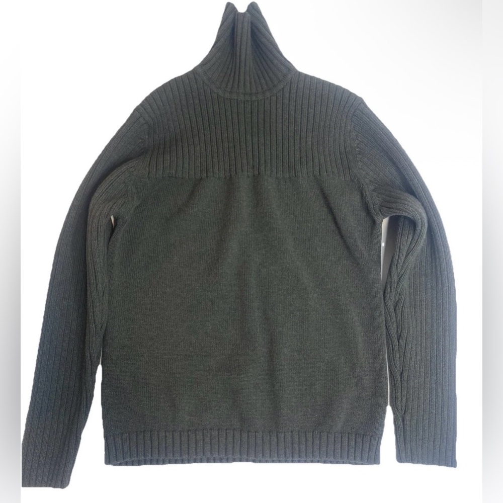 CROFT & BARROW M Ribbed‎ Knit Womens Turtleneck Sweater Grey